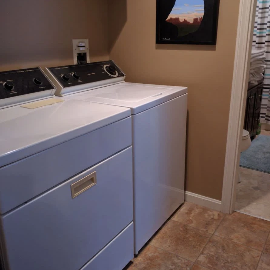 Landry room leads into the 1st floor bathroom