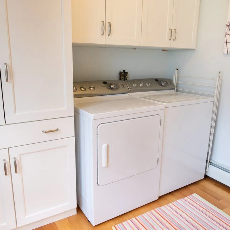 Separate laundry center is off the kitchen.